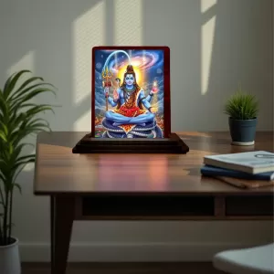 Car Desk/Table Top Lord Shiva Wooden Photo Stand 3x4 Inches, Compact & Stylish Spiritual Display For Car, Home & Office (Pack Of 1) (F14285) Car Desk/Table Top Lord Shiva Wooden Photo Stand 3x4 Inches, Compact & Stylish Spiritual Display For Car, Home & Office (Pack Of 1) (F14285)
