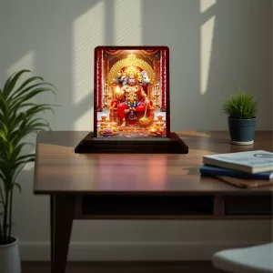 Car Desk/Table Top Lord Hanuman Wooden Photo Stand 3x4 Inches, Compact & Stylish Spiritual Display For Car, Home & Office (Pack Of 1) (F14288) Car Desk/Table Top Lord Hanuman Wooden Photo Stand 3x4 Inches, Compact & Stylish Spiritual Display For Car, Home & Office (Pack Of 1) (F14288)