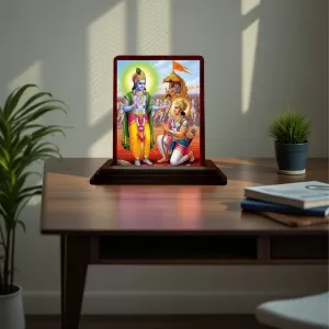 Car Desk/Table Top Lord Krishna And Arjuna Wooden Photo Stand 3x4 Inches, Compact & Stylish Spiritual Display For Car, Home & Office (Pack Of 1) (F14293) Car Desk/Table Top Lord Krishna And Arjuna Wooden Photo Stand 3x4 Inches, Compact & Stylish Spiritual Display For Car, Home & Office (Pack Of 1) (F14293)