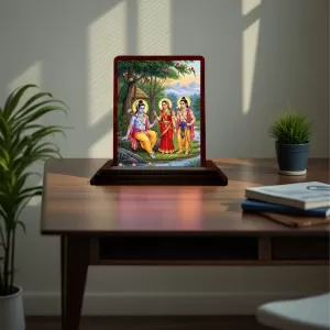 Car Desk/Table Top Lord Rama Sita And Lakshman Wooden Photo Stand 3x4 Inches, Compact & Stylish Spiritual Display For Car, Home & Office (Pack Of 1) (F14295) Car Desk/Table Top Lord Rama Sita And Lakshman Wooden Photo Stand 3x4 Inches, Compact & Stylish Spiritual Display For Car, Home & Office (Pack Of 1) (F14295)