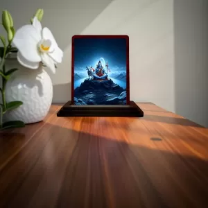 Car Desk/Table Top Lord Shiva Wooden Photo Stand 3x4 Inches, Compact & Stylish Spiritual Display For Car, Home & Office (Pack Of 1) (F14308) Car Desk/Table Top Lord Shiva Wooden Photo Stand 3x4 Inches, Compact & Stylish Spiritual Display For Car, Home & Office (Pack Of 1) (F14308)