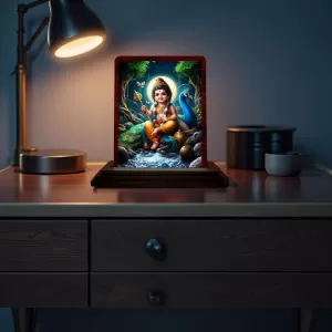 Car Desk/Table Top Lord Murugan Wooden Photo Stand 3x4 Inches, Compact & Stylish Spiritual Display For Car, Home & Office (Pack Of 1) (F14314) Car Desk/Table Top Lord Murugan Wooden Photo Stand 3x4 Inches, Compact & Stylish Spiritual Display For Car, Home & Office (Pack Of 1) (F14314)