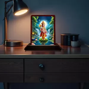 Car Desk/Table Top Lord Karthikeya Wooden Photo Stand  3x4 Inches, Compact & Stylish Spiritual Display For Car, Home & Office (Pack Of 1) (F14316)
