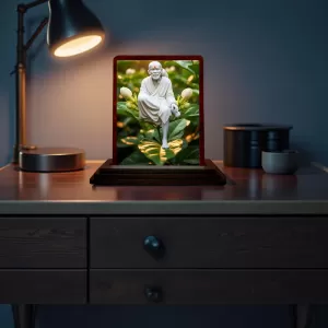 Car Desk/Table Top Lord Saibaba Wooden Photo Stand 3x4 Inches, Compact & Stylish Spiritual Display For Car, Home & Office (Pack Of 1) (F14323) Car Desk/Table Top Lord Saibaba Wooden Photo Stand 3x4 Inches, Compact & Stylish Spiritual Display For Car, Home & Office (Pack Of 1) (F14323)