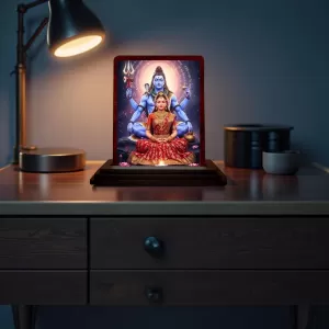 Car Desk/Table Top Lord Shiva And Parvathi Wooden Photo Stand 3x4 Inches, Compact & Stylish Spiritual Display For Car, Home & Office (Pack Of 1) (F14325) Car Desk/Table Top Lord Shiva And Parvathi Wooden Photo Stand 3x4 Inches, Compact & Stylish Spiritual Display For Car, Home & Office (Pack Of 1) (F14325)