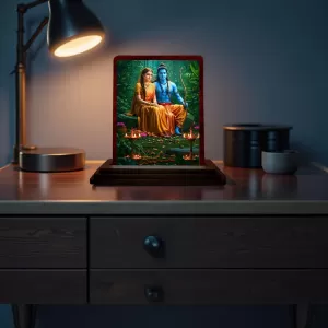 Car Desk/Table Top Lord Rama And Sita Wooden Photo Stand 3x4 Inches, Compact & Stylish Spiritual Display For Car, Home & Office (Pack Of 1) (F14331) Car Desk/Table Top Lord Rama And Sita Wooden Photo Stand 3x4 Inches, Compact & Stylish Spiritual Display For Car, Home & Office (Pack Of 1) (F14331)