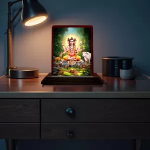 Car Desk/Table Top Lord Dattatreya Wooden Photo Stand 3x4 Inches, Compact & Stylish Spiritual Display For Car, Home & Office (Pack Of 1) (F14337) Car Desk/Table Top Lord Dattatreya Wooden Photo Stand 3x4 Inches, Compact & Stylish Spiritual Display For Car, Home & Office (Pack Of 1) (F14337)