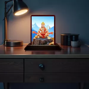 Car Desk/Table Top Lord Hanuman Wooden Photo Stand 3x4 Inches, Compact & Stylish Spiritual Display For Car, Home & Office (Pack Of 1) (F14342) Car Desk/Table Top Lord Hanuman Wooden Photo Stand 3x4 Inches, Compact & Stylish Spiritual Display For Car, Home & Office (Pack Of 1) (F14342)