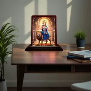 Car Desk/Table Top Goddess Durga Wooden Photo Stand 3x4 Inches, Compact & Stylish Spiritual Display For Car, Home & Office (Pack Of 1) (F14373) Car Desk/Table Top Goddess Durga Wooden Photo Stand 3x4 Inches, Compact & Stylish Spiritual Display For Car, Home & Office (Pack Of 1) (F14373)