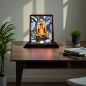 Car Desk/Table Top Swami Samarth Wooden Photo Stand 3x4 Inches, Compact & Stylish Spiritual Display For Car, Home & Office (Pack Of 1) (F14375) Car Desk/Table Top Swami Samarth Wooden Photo Stand 3x4 Inches, Compact & Stylish Spiritual Display For Car, Home & Office (Pack Of 1) (F14375)
