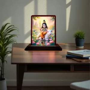 Car Desk/Table Top Lord Shiva Wooden Photo Stand 3x4 Inches, Compact & Stylish Spiritual Display For Car, Home & Office (Pack Of 1) (F14376) Car Desk/Table Top Lord Shiva Wooden Photo Stand 3x4 Inches, Compact & Stylish Spiritual Display For Car, Home & Office (Pack Of 1) (F14376)