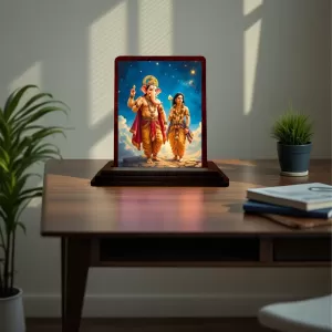 Car Desk/Table Top Lord Ganesha And Karthikeya Wooden Photo Stand 3x4 Inches, Compact & Stylish Spiritual Display For Car, Home & Office (Pack Of 1) (F14382) Car Desk/Table Top Lord Ganesha And Karthikeya Wooden Photo Stand 3x4 Inches, Compact & Stylish Spiritual Display For Car, Home & Office (Pack Of 1) (F14382)