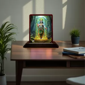 Car Desk/Table Top Lord Krishna Wooden Photo Stand 3x4 Inches, Compact & Stylish Spiritual Display For Car, Home & Office (Pack Of 1) (F14392) Car Desk/Table Top Lord Krishna Wooden Photo Stand 3x4 Inches, Compact & Stylish Spiritual Display For Car, Home & Office (Pack Of 1) (F14392)
