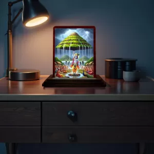 Car Desk/Table Top Lord Krishna Wooden Photo Stand 3x4 Inches, Compact & Stylish Spiritual Display For Car, Home & Office (Pack Of 1) (F14401) Car Desk/Table Top Lord Krishna Wooden Photo Stand 3x4 Inches, Compact & Stylish Spiritual Display For Car, Home & Office (Pack Of 1) (F14401)