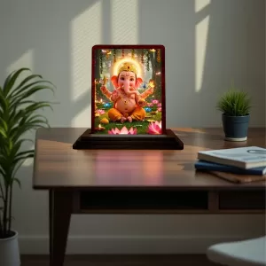Car Desk/Table Top Lord Ganesha Wooden Photo Stand 3x4 Inches, Compact & Stylish Spiritual Display For Car, Home & Office (Pack Of 1) (F14414) Car Desk/Table Top Lord Ganesha Wooden Photo Stand 3x4 Inches, Compact & Stylish Spiritual Display For Car, Home & Office (Pack Of 1) (F14414)