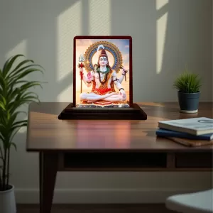 Car Desk/Table Top Lord Shiva Wooden Photo Stand 3x4 Inches, Compact & Stylish Spiritual Display For Car, Home & Office (Pack Of 1) (F14417) Car Desk/Table Top Lord Shiva Wooden Photo Stand 3x4 Inches, Compact & Stylish Spiritual Display For Car, Home & Office (Pack Of 1) (F14417)