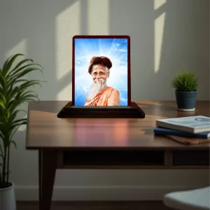 Car Desk/Table Top Sri Sri SitaRamdas OmkarNath Wooden Photo Stand 3x4 Inches, Compact & Stylish Spiritual Display For Car, Home & Office (Pack Of 1) (F14437) Car Desk/Table Top Sri Sri SitaRamdas OmkarNath Wooden Photo Stand 3x4 Inches, Compact & Stylish Spiritual Display For Car, Home & Office (Pack Of 1) (F14437)