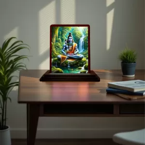 Car Desk/Table Top Lord Shiva Wooden Photo Stand 3x4 Inches, Compact & Stylish Spiritual Display For Car, Home & Office (Pack Of 1) (F14453) Car Desk/Table Top Lord Shiva Wooden Photo Stand 3x4 Inches, Compact & Stylish Spiritual Display For Car, Home & Office (Pack Of 1) (F14453)