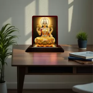 Car Desk/Table Top Goddess Lakshmi Wooden Photo Stand 3x4 Inches, Compact & Stylish Spiritual Display For Car, Home & Office (Pack Of 1) (F14456) Car Desk/Table Top Goddess Lakshmi Wooden Photo Stand 3x4 Inches, Compact & Stylish Spiritual Display For Car, Home & Office (Pack Of 1) (F14456)
