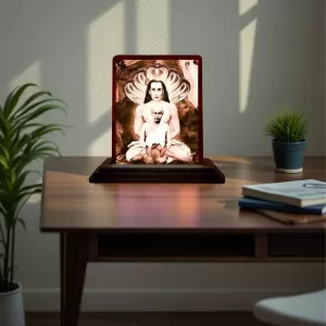 Car Desk/Table Top Mahaveer Babaji Wooden Photo Stand 3x4 Inches, Compact & Stylish Spiritual Display For Car, Home & Office (Pack Of 1) (F14466) Car Desk/Table Top Mahaveer Babaji Wooden Photo Stand 3x4 Inches, Compact & Stylish Spiritual Display For Car, Home & Office (Pack Of 1) (F14466)