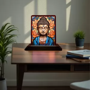 Car Desk/Table Top Lord Buddha Wooden Photo Stand 3x4 Inches, Compact & Stylish Spiritual Display For Car, Home & Office (Pack Of 1) (F14468) Car Desk/Table Top Lord Buddha Wooden Photo Stand 3x4 Inches, Compact & Stylish Spiritual Display For Car, Home & Office (Pack Of 1) (F14468)