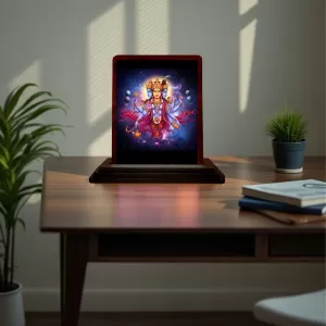 Car Desk/Table Top Lord Dattatreya Wooden Photo Stand 3x4 Inches, Compact & Stylish Spiritual Display For Car, Home & Office (Pack Of 1) (F14469) Car Desk/Table Top Lord Dattatreya Wooden Photo Stand 3x4 Inches, Compact & Stylish Spiritual Display For Car, Home & Office (Pack Of 1) (F14469)