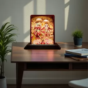 Car Desk/Table Top Radha Krishna Wooden Photo Stand 3x4 Inches, Compact & Stylish Spiritual Display For Car, Home & Office (Pack Of 1) (F14470) Car Desk/Table Top Radha Krishna Wooden Photo Stand 3x4 Inches, Compact & Stylish Spiritual Display For Car, Home & Office (Pack Of 1) (F14470)