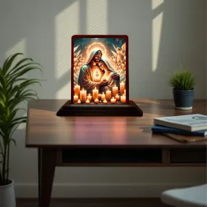 Car Desk/Table Top Lord Jesus Wooden Photo Stand 3x4 Inches, Compact & Stylish Spiritual Display For Car, Home & Office (Pack Of 1) (F14471) Car Desk/Table Top Lord Jesus Wooden Photo Stand 3x4 Inches, Compact & Stylish Spiritual Display For Car, Home & Office (Pack Of 1) (F14471)