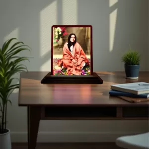 Car Desk/Table Top Anandamayi Wooden Photo Stand 3x4 Inches, Compact & Stylish Spiritual Display For Car, Home & Office (Pack Of 1) (F14476) Car Desk/Table Top Anandamayi Wooden Photo Stand 3x4 Inches, Compact & Stylish Spiritual Display For Car, Home & Office (Pack Of 1) (F14476)