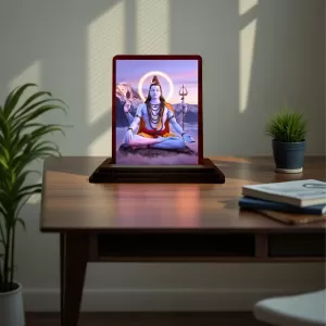 Car Desk/Table Top Lord Shiva Wooden Photo Stand 3x4 Inches, Compact & Stylish Spiritual Display For Car, Home & Office (Pack Of 1) (F14478) Car Desk/Table Top Lord Shiva Wooden Photo Stand 3x4 Inches, Compact & Stylish Spiritual Display For Car, Home & Office (Pack Of 1) (F14478)
