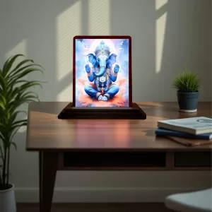 Car Desk/Table Top Lord Ganesha Wooden Photo Stand 3x4 Inches, Compact & Stylish Spiritual Display For Car, Home & Office (Pack Of 1) (F14491) Car Desk/Table Top Lord Ganesha Wooden Photo Stand 3x4 Inches, Compact & Stylish Spiritual Display For Car, Home & Office (Pack Of 1) (F14491)