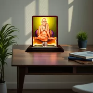 Car Desk/Table Top Swami Samarth Wooden Photo Stand 3x4 Inches, Compact & Stylish Spiritual Display For Car, Home & Office (Pack Of 1) (F14493) Car Desk/Table Top Swami Samarth Wooden Photo Stand 3x4 Inches, Compact & Stylish Spiritual Display For Car, Home & Office (Pack Of 1) (F14493)