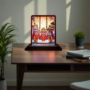Car Desk/Table Top Lord Jagannath Wooden Photo Stand 3x4 Inches, Compact & Stylish Spiritual Display For Car, Home & Office (Pack Of 1) (F14497) Car Desk/Table Top Lord Jagannath Wooden Photo Stand 3x4 Inches, Compact & Stylish Spiritual Display For Car, Home & Office (Pack Of 1) (F14497)