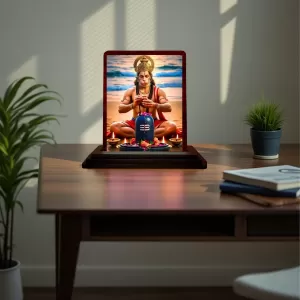 Car Desk/Table Top Lord Hanuman Wooden Photo Stand 3x4 Inches, Compact & Stylish Spiritual Display For Car, Home & Office (Pack Of 1) (F14504) Car Desk/Table Top Lord Hanuman Wooden Photo Stand 3x4 Inches, Compact & Stylish Spiritual Display For Car, Home & Office (Pack Of 1) (F14504)