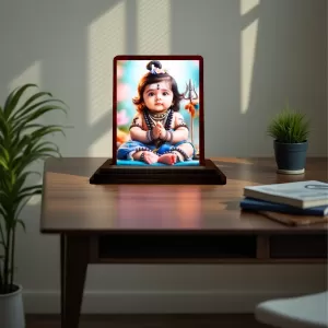 Car Desk/Table Top Lord Shiva Wooden Photo Stand 3x4 Inches, Compact & Stylish Spiritual Display For Car, Home & Office (Pack Of 1) (F14505) Car Desk/Table Top Lord Shiva Wooden Photo Stand 3x4 Inches, Compact & Stylish Spiritual Display For Car, Home & Office (Pack Of 1) (F14505)