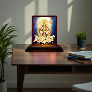 Car Desk/Table Top Lord Surya Wooden Photo Stand 3x4 Inches, Compact & Stylish Spiritual Display For Car, Home & Office (Pack Of 1) (F14514) Car Desk/Table Top Lord Surya Wooden Photo Stand 3x4 Inches, Compact & Stylish Spiritual Display For Car, Home & Office (Pack Of 1) (F14514)