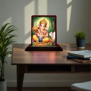 Car Desk/Table Top Lord Ganesha Wooden Photo Stand 3x4 Inches, Compact & Stylish Spiritual Display For Car, Home & Office (Pack Of 1) (F14524) Car Desk/Table Top Lord Ganesha Wooden Photo Stand 3x4 Inches, Compact & Stylish Spiritual Display For Car, Home & Office (Pack Of 1) (F14524)