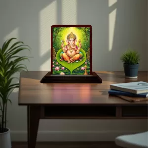 Car Desk/Table Top Lord Ganesha Wooden Photo Stand 3x4 Inches, Compact & Stylish Spiritual Display For Car, Home & Office (Pack Of 1) (F14526) Car Desk/Table Top Lord Ganesha Wooden Photo Stand 3x4 Inches, Compact & Stylish Spiritual Display For Car, Home & Office (Pack Of 1) (F14526)