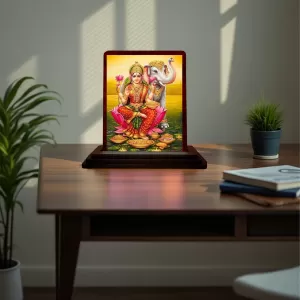 Car Desk/Table Top Goddess Lakshmi Wooden Photo Stand 3x4 Inches, Compact & Stylish Spiritual Display For Car, Home & Office (Pack Of 1) (F14528) Car Desk/Table Top Goddess Lakshmi Wooden Photo Stand 3x4 Inches, Compact & Stylish Spiritual Display For Car, Home & Office (Pack Of 1) (F14528)