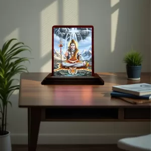 Car Desk/Table Top Lord Shiva Wooden Photo Stand 3x4 Inches, Compact & Stylish Spiritual Display For Car, Home & Office (Pack Of 1) (F14530) Car Desk/Table Top Lord Shiva Wooden Photo Stand 3x4 Inches, Compact & Stylish Spiritual Display For Car, Home & Office (Pack Of 1) (F14530)