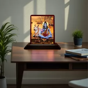 Car Desk/Table Top Lord Shiva Wooden Photo Stand 3x4 Inches, Compact & Stylish Spiritual Display For Car, Home & Office (Pack Of 1) (F14531) Car Desk/Table Top Lord Shiva Wooden Photo Stand 3x4 Inches, Compact & Stylish Spiritual Display For Car, Home & Office (Pack Of 1) (F14531)