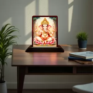 Car Desk/Table Top Lord Ganesha Wooden Photo Stand 3x4 Inches, Compact & Stylish Spiritual Display For Car, Home & Office (Pack Of 1) (F14538) Car Desk/Table Top Lord Ganesha Wooden Photo Stand 3x4 Inches, Compact & Stylish Spiritual Display For Car, Home & Office (Pack Of 1) (F14538)