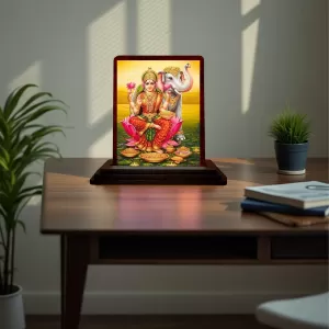 Car Desk/Table Top Goddess Lakshmi Wooden Photo Stand 3x4 Inches, Compact & Stylish Spiritual Display For Car, Home & Office (Pack Of 1) (F14556) Car Desk/Table Top Goddess Lakshmi Wooden Photo Stand 3x4 Inches, Compact & Stylish Spiritual Display For Car, Home & Office (Pack Of 1) (F14556)
