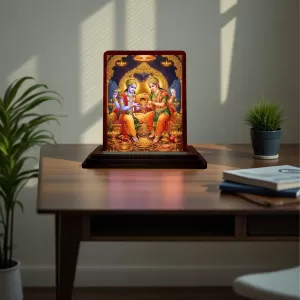 Car Desk/Table Top Lord Vishnu Lakshmi Wooden Photo Stand 3x4 Inches, Compact & Stylish Spiritual Display For Car, Home & Office (Pack Of 1) (F14565) Car Desk/Table Top Lord Vishnu Lakshmi Wooden Photo Stand 3x4 Inches, Compact & Stylish Spiritual Display For Car, Home & Office (Pack Of 1) (F14565)