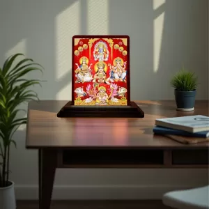 Car Desk/Table Top Goddess Lakshmi Ganesha Kubera Wooden Photo Stand 3x4 Inches, Compact & Stylish Spiritual Display For Car, Home & Office (Pack Of 1) (F14566) Car Desk/Table Top Goddess Lakshmi Ganesha Kubera Wooden Photo Stand 3x4 Inches, Compact & Stylish Spiritual Display For Car, Home & Office (Pack Of 1) (F14566)