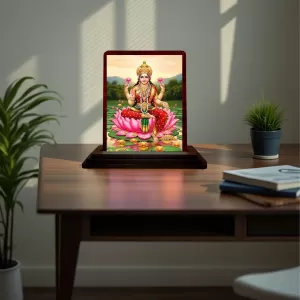 Car Desk/Table Top Goddess Lakshmi Wooden Photo Stand 3x4 Inches, Compact & Stylish Spiritual Display For Car, Home & Office (Pack Of 1) (F14567) Car Desk/Table Top Goddess Lakshmi Wooden Photo Stand 3x4 Inches, Compact & Stylish Spiritual Display For Car, Home & Office (Pack Of 1) (F14567)