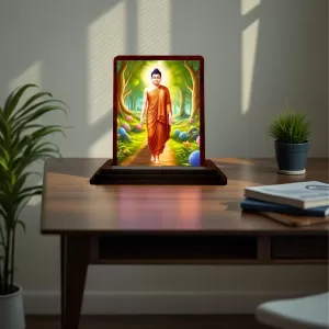 Car Desk/Table Top God Buddha Wooden Photo Stand 3x4 Inches, Compact & Stylish Spiritual Display For Car, Home & Office (Pack Of 1) (F14570) Car Desk/Table Top God Buddha Wooden Photo Stand 3x4 Inches, Compact & Stylish Spiritual Display For Car, Home & Office (Pack Of 1) (F14570)