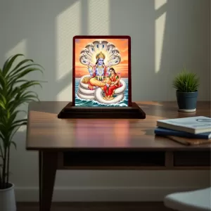 Car Desk/Table Top Lord Vishnu Lakshmi Wooden Photo Stand 3x4 Inches, Compact & Stylish Spiritual Display For Car, Home & Office (Pack Of 1) (F14571) Car Desk/Table Top Lord Vishnu Lakshmi Wooden Photo Stand 3x4 Inches, Compact & Stylish Spiritual Display For Car, Home & Office (Pack Of 1) (F14571)
