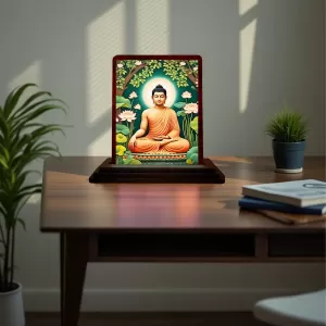 Car Desk/Table Top God Buddha Wooden Photo Stand 3x4 Inches, Compact & Stylish Spiritual Display For Car, Home & Office (Pack Of 1) (F14572) Car Desk/Table Top God Buddha Wooden Photo Stand 3x4 Inches, Compact & Stylish Spiritual Display For Car, Home & Office (Pack Of 1) (F14572)