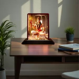 Car Desk/Table Top Lord Shiva Wooden Photo Stand 3x4 Inches, Compact & Stylish Spiritual Display For Car, Home & Office (Pack Of 1) (F14574) Car Desk/Table Top Lord Shiva Wooden Photo Stand 3x4 Inches, Compact & Stylish Spiritual Display For Car, Home & Office (Pack Of 1) (F14574)